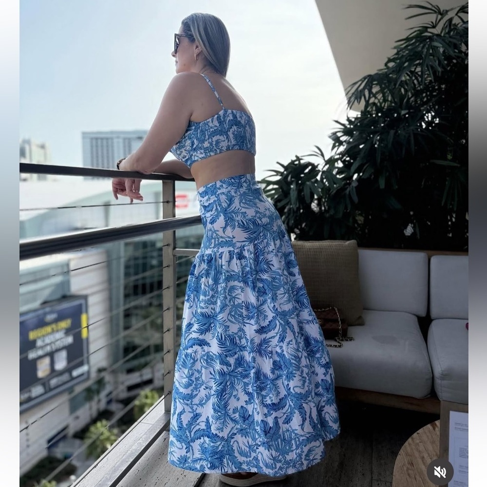 Commense Two Piece Crop Top and Skirt Set